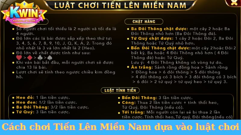 Cách chơi Tiến Lên Miền Nam dựa vào luật chơi