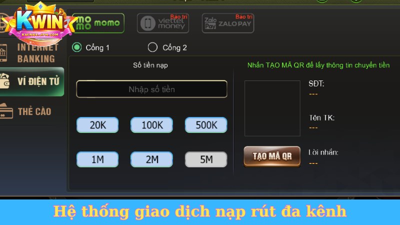 Hệ thống giao dịch nạp rút đa kênh